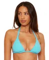 Becca Women's Color Code Reversible Triangle Bikini Top In Blue