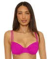 Becca Women's Color Code Ruched Underwire Bikini Top In Purple