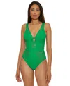 Becca Color Play Lace One-piece Swimsuit In Emerald
