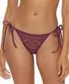 Becca Color Play Side Tie Bikini Bottoms In Aubergine