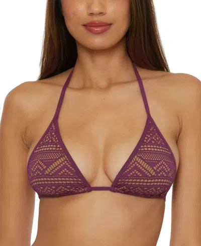 BECCA WOMEN'S COLOR PLAY CROCHET TRIANGLE BIKINI TOP