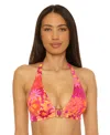 Becca Womens Copacabana Halter Bikini Top Hipster Bottoms In Multi