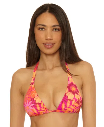 Becca Women's Copacabana Reversible Triangle Bikini Top In Pink