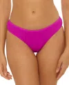 Becca Women's Crinkle Crush Pucker Stripe Hipster Bikini Bottoms In Purple