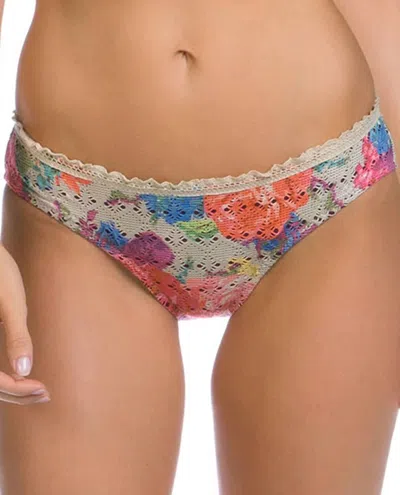 Becca Women's Crochet Scallop American Hipster Bikini Bottom In English Garden In Multi