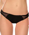 Becca Women's Electric Current Solid Macrame Hipster Bikini Bottom In Black In Black
