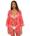Becca Copacabana Chiffon Cover-up Tunic In Multi