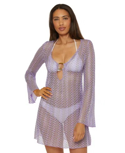 BECCA WOMEN'S GOLDEN CROCHET RING-FRONT COVER-UP