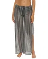 Becca Women's Granite Bay Crochet Split-leg Cover-up Pants In Black