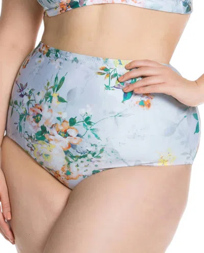Becca Women's High Waisted Bikini Bottom - Plus In Femme Flora In Multi