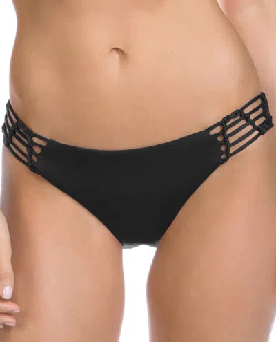 Becca Women's Macrame Tab Side American Hipster Bikini Bottom In Black