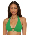 Becca Womens Marble Canyon Ring Bikini Top Hipster Bottoms In Emerald