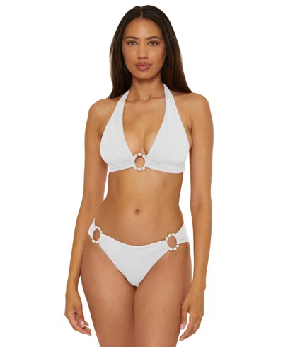 Becca Women's Marble Canyon Ring Halter Top In White