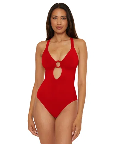Becca Women's Marble Canyon Ring One-piece Swimsuit In Red