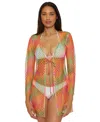 Becca Women's Mirage Fishnet Tunic Cover-up In Multi