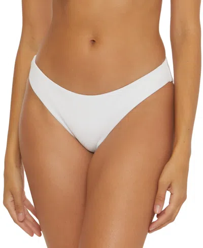 Becca Women's Modern Edge Rib Hipster Bikini Bottoms In White