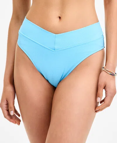Becca Women's Modern Edge Textured Rib High-waist Bikini Bottoms