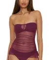 Becca Printed Tankini In Aubergine