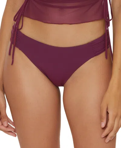 Becca Women's Muse Side-ruched Bikini Bottoms In Aubergine