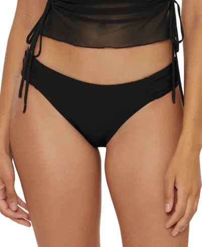 Becca Women's Muse Side-ruched Bikini Bottoms In Black