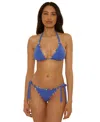 Becca On The Edge Triangle Bikini Top In Blue