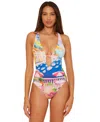 Becca Women's Positano Reversible Textured One-piece Swimsuit In Multi