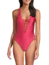 BECCA WOMEN'S SHEEN KNOTTED ONE PIECE SWIMSUIT