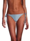 Becca Color Sheen Tie Side Bikini Bottoms In Blue Shadow