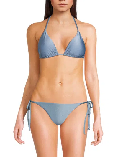 Becca Women's Sheen Triangle Bikini Top In Blue Shadow
