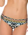 Becca Women's Side Shirred Hipster Bikini Bottom In Primitive Journey In Multi