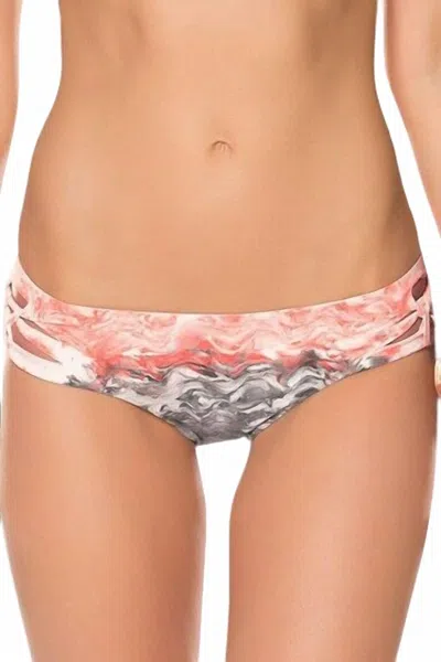 Becca Women's Side Slashed Hipster Bikini Bottom In Cosmic Red In Multi