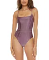 Becca Color Sheen One-piece Swimsuit In Purple