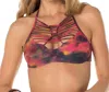 BECCA WOMEN'S TIE DYE MACRAME HALTER BIKINI TOP IN CHAKRA