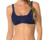 Becca Women's Triangle Bikini Top In Prairie Rose Navy In Multi