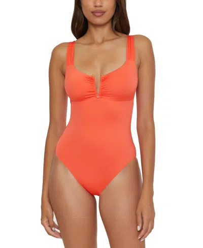 Becca Color Code V-wire One-piece Swimsuit In Tango