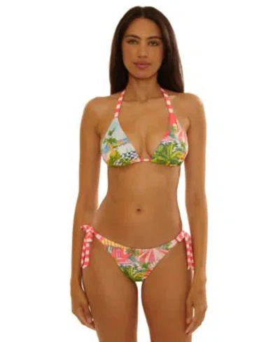 Becca Womens Beach Cheryl Reversible Triangle Top Miami Moderate Coverage Swim Bottoms In Black