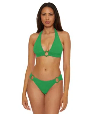 Becca Womens Marble Canyon Ring Bikini Top Hipster Bottoms In Emerald
