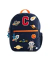 Becco Bags Hook & Loop Lux Backpack - Baby, Little Kid In Navy/citrus