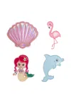 Becco Bags Ocean-themed Patch (set Of Four) In Pink