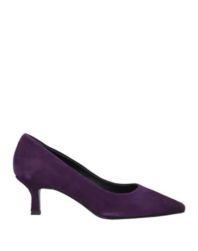 Beceleste Woman Pumps Plum Size 8 Leather In Purple