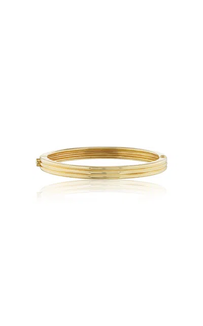 Beck Jewels 18k Yellow Gold Scuba Trio Bangle With White Diamonds