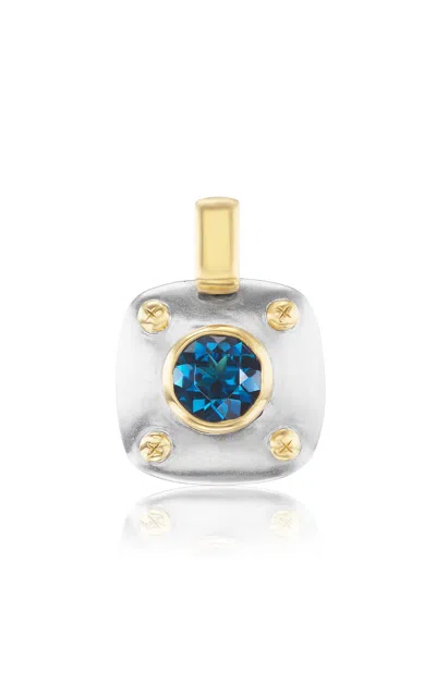 Beck Jewels 18k Yellow Gold Tanque Two Toned Pendant With Diamond In Gold