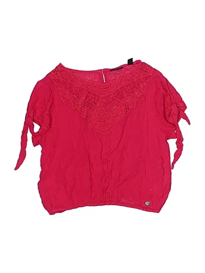 Pre-owned Beckaro Short Sleeve Blouse In Pink