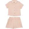 Beckett And Bear Cranberry Crush Two Piece Shorts Set In Neutral