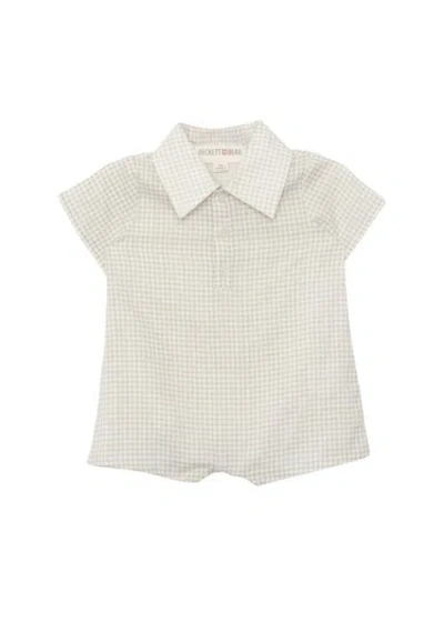 Beckett And Bear Babies'  Dakota Short Sleeve Romper In Neutral