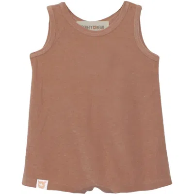 Beckett And Bear Babies'  Dustin Sleeveless Romper In Brown