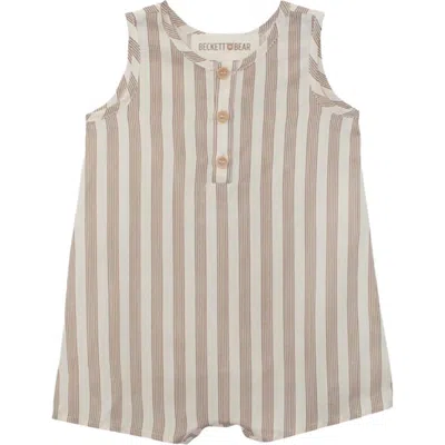 Beckett And Bear Babies'  Nash Sleeveless Romper In Neutral