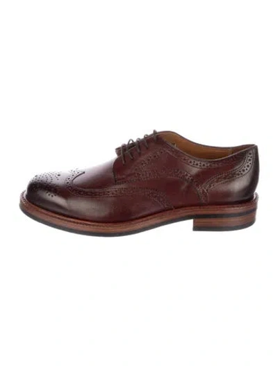 Pre-owned Beckett Simonon Leather Brogues In Burgundy