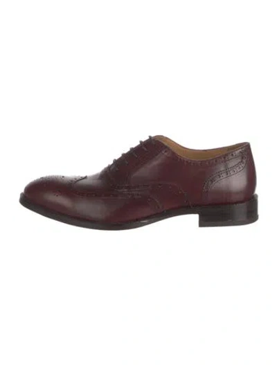 Pre-owned Beckett Simonon Leather Brogues In Burgundy