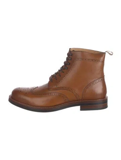 Pre-owned Beckett Simonon Leather Lace-up Boots In Brown